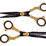 PROFESSIONAL HIGH CARBON SERIES SCISSORS -BLACK GOLDEN 6.5" BOTH